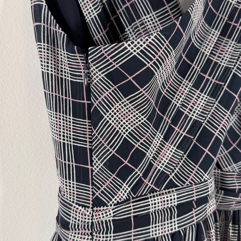 NWT Club Monaco Plaid Cross-Back Dress - Picture 8 of 11